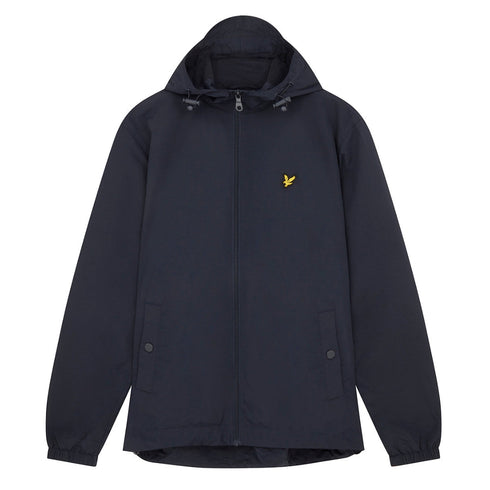 Lyle Scott Branded Navy Blue Hooded Short Lightweight Jacket